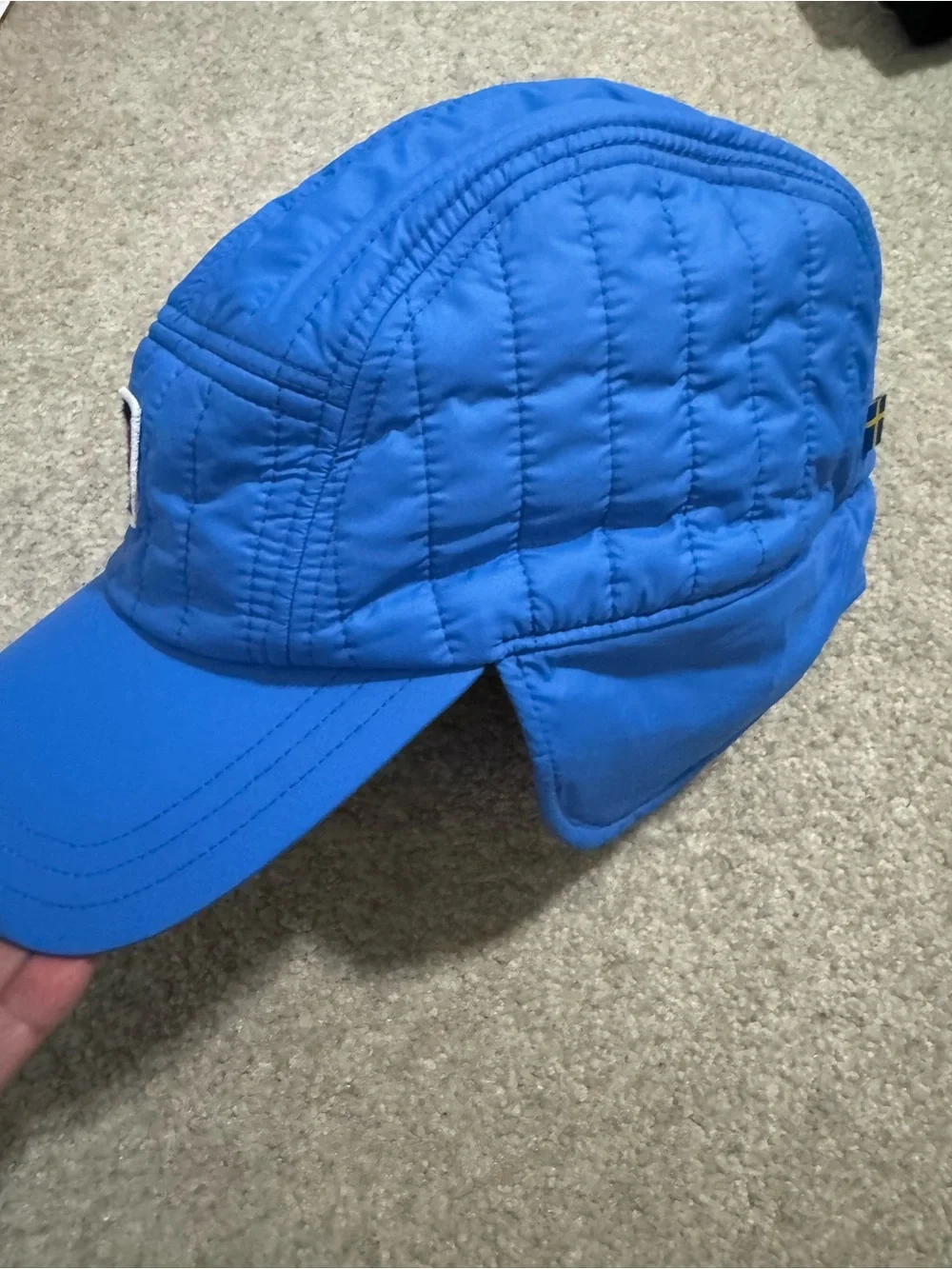 Fjällräven Expedition Lätt Cap Blue Fold Down Ear Flap Outdoor Gorpcore-L/XL - Picture 4 of 10